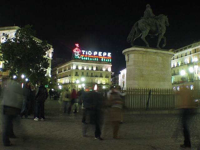 Puerta del Sol, the centre of Madrid, just a short walk from our apartment.